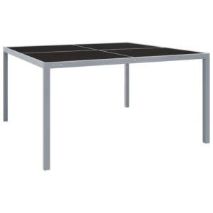 Záhradný stôl 130x130x72 cm sivý oceľ a sklo