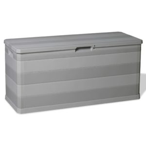 Záhradný úložný box sivý 117x45x56 cm