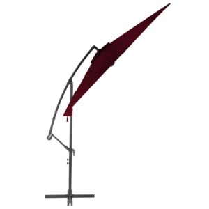 Závesný slnečník s hliníkovou tyčou 300 cm bordovočervený - Image 3