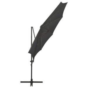 Závesný slnečník s tyčou a LED svetlami antracitový 300 cm - Image 8