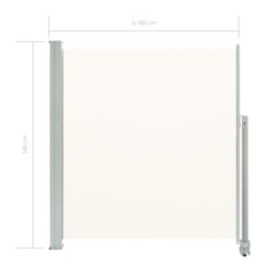Zaťahovacia bočná markíza na terasu 140x300 cm, krémová - Image 8