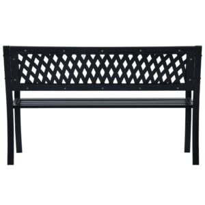 Záhradná lavička 125 cm, čierna, oceľ - Image 4