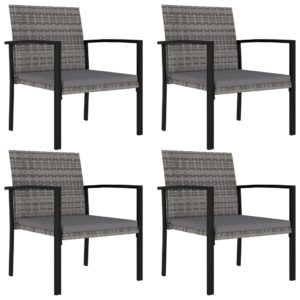 Záhradné jedálenské stoličky 4 ks polyratanové sivé