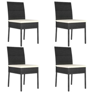 Záhradné jedálenské stoličky 4 ks polyratanové čierne
