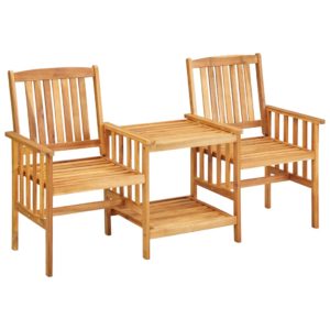 Záhradné stoličky s čajovým stolíkom 159x61x92 cm akáciový masív