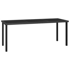 Záhradný jedálenský stôl čierny 180x70x73 cm polyratanový