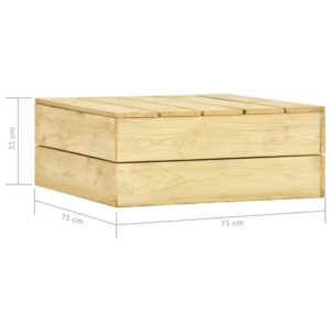 Záhradný stôl 75x75x31 cm impregnovaná borovica - Image 5