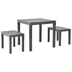 Záhradný stôl s 2 lavičkami plastový hnedý