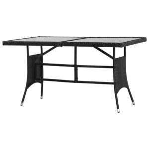 Záhradný stôl čierny 140x80x74 cm polyratanový