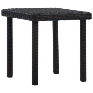 Záhradný čajový stôl hnedý 40x40x40 cm polyratanový